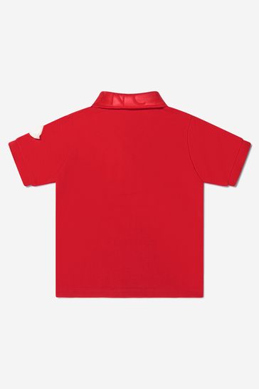 Boys Pique Short Sleeve Polo Shirt in Red