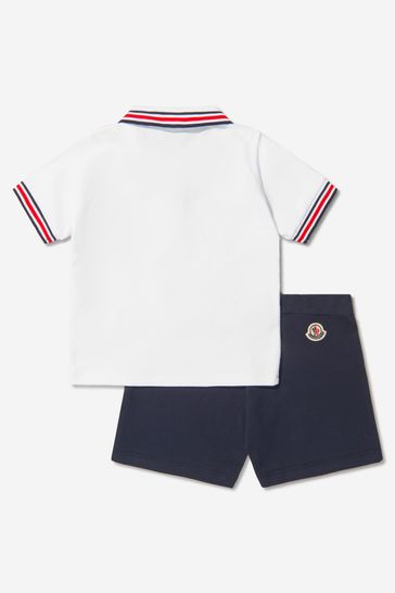 Baby Boys Polo Shirt And Shorts Set in Black and White