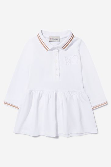 Baby Girls Logo Dress in White