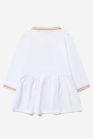 Baby Girls Logo Dress in White
