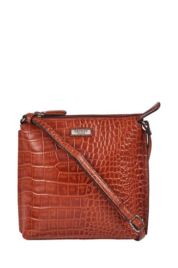 Buy OSPREY LONDON Leather Minster Croc Cross Body Bag from the Laura Ashley online shop