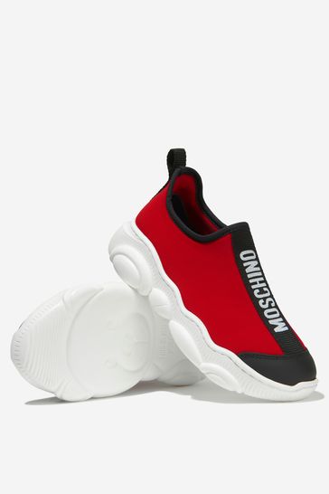 Unisex Logo Slip-On Trainers in Red