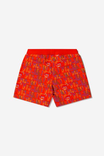 Baby Unisex Cotton Logo Shorts in Red