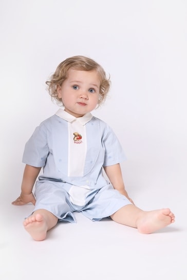 Baby Boys Embroidered Shirt in Blue