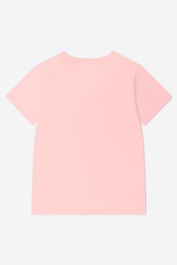 Kenzo Girls Pink Organic Cotton Tiger T-Shirt