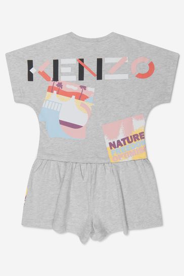 Girls Multi Iconic Jersey Playsuit in Grey