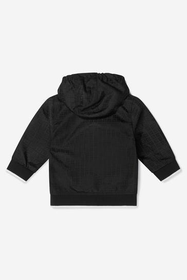 Baby Boys Hooded Windbreaker Jacket in Black