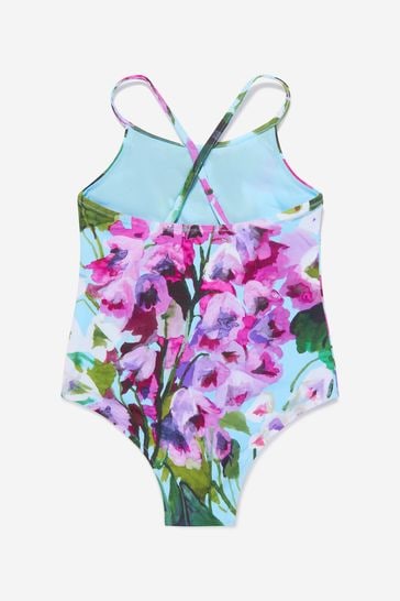 Baby Girls Bellflower Print Swimsuit in Purple