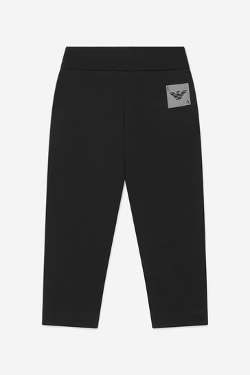 Girls Cotton Jersey Trousers in Black