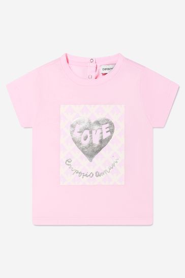 Baby Girls Cotton Love T-Shirt in Pink