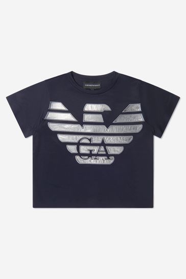 Navy Boys Jersey Logo T-Shirt