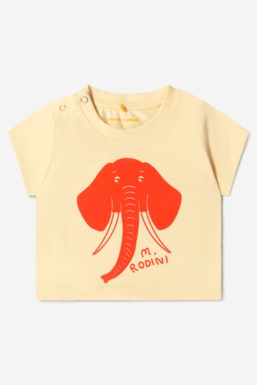 Kids Organic Cotton Elephant T-Shirt in Yellow