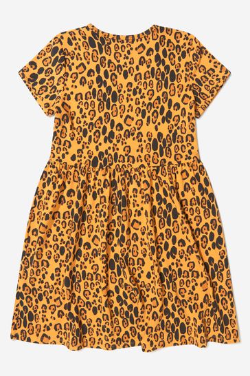 Girls TENCEL™ Leopard Print Dress in Beige