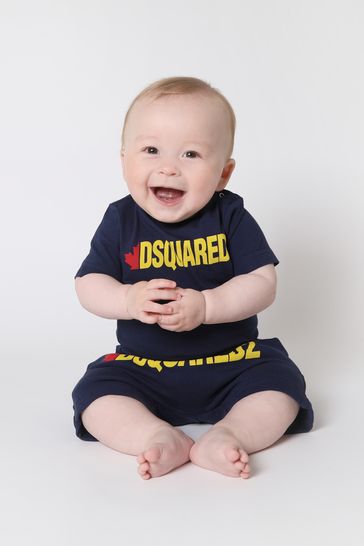 Baby Cotton T-Shirt in Navy