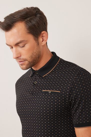 Black and gold lacoste shirt deals