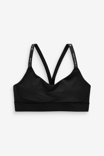 Black Medium Run Crop Impact Sports Bra