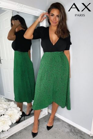 Buy AX Paris Green 2-In-1 Wrap Over Tie Side Dress from the Next UK online  shop