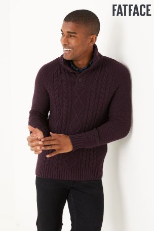 Buy FatFace Red Funtley Borg Half Neck 