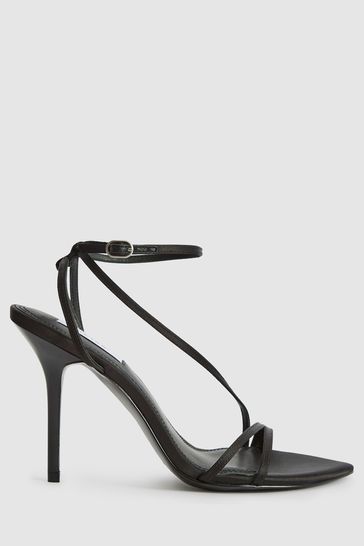 Zara strappy heels black sales