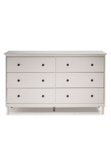 6 Drawer Solid Wood White Dresser, Solid Wood 6 Drawer Dresser White