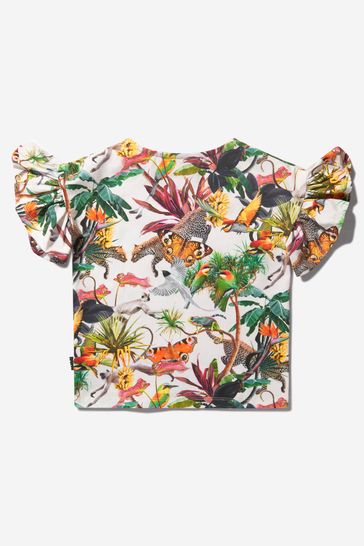 Girls Organic Cotton Imaginary Jungle T-Shirt in Multicoloured