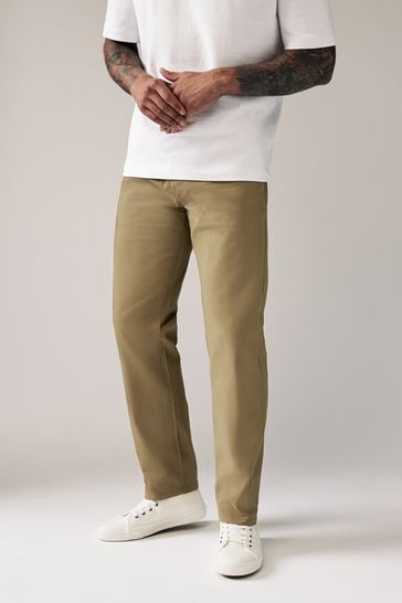 Light Tan Straight Stretch Chino Trousers