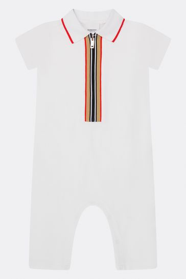 Baby Unisex Cotton Polo Shortie In White
