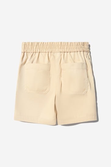 Boys Monogram Motif Cotton Twill Chino Shorts
