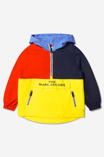 Boys Colourblock Hooded Windbreaker Jacket in Yellow