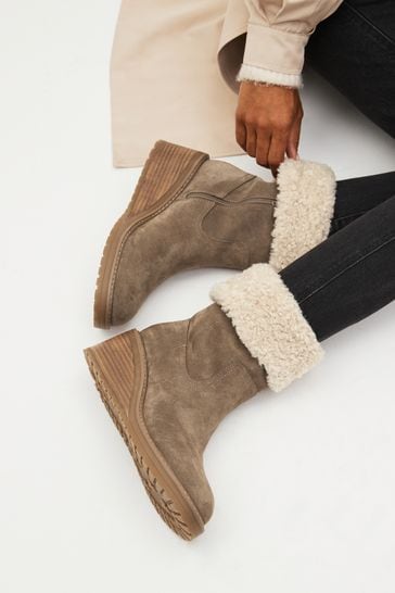 Buy Forever Comfort Suede Wedge Ankle Boots from Next