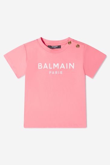 아기 소녀 보라색 면 브랜드 티셔츠
