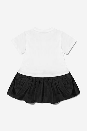 Baby Girls White Cotton Logo Dress