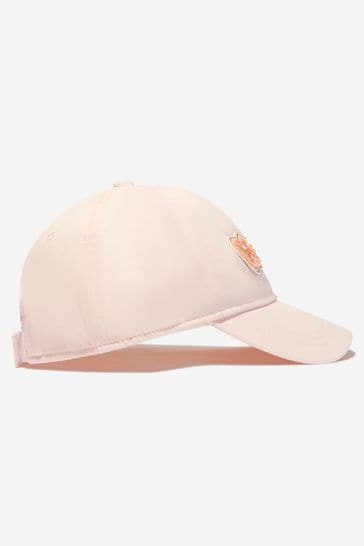 Girls Pink Cotton Logo Cap