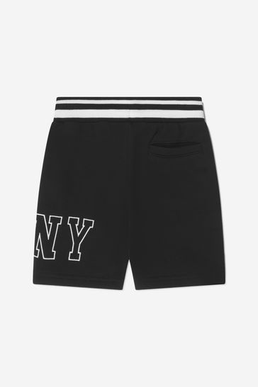 Boys Cotton Logo Shorts in Black