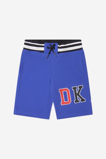 Boys Cotton Logo Shorts in Blue