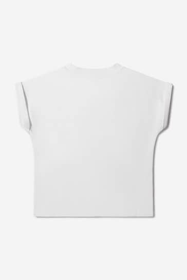 Girls Organic Cotton Jersey T-Shirt in White