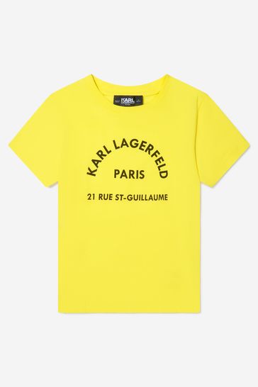 남성 유기농 코튼 로고 프린트 티셔츠 를 옐로우 로고