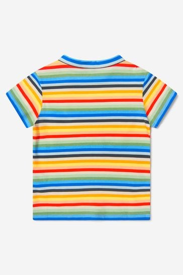 Baby Boys Cotton Striped T-Shirt in Multicoloured