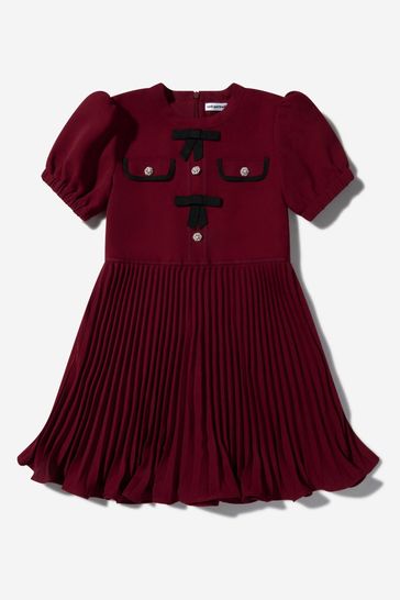 여자 크레이프 미니 드레스 에 빨강