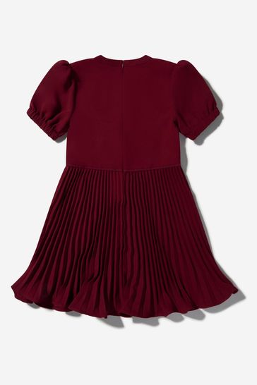 Girls Crepe Mini Dress in Red