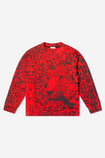 D&G Boys Cotton Leopard Logo Sweatshirt