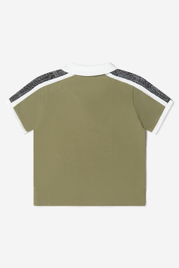 Baby Boys Cotton Pique Logo Polo Shirt in Green