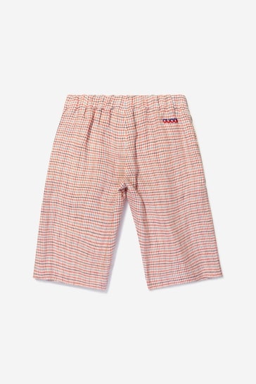 Boys Linen Bermuda Shorts in Cream
