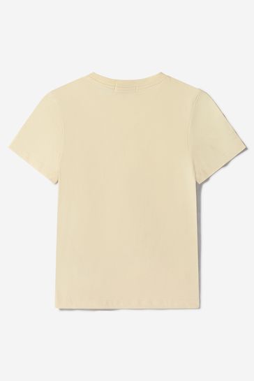 Boys Ivory Cotton Logo T-Shirt