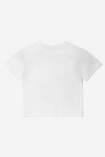 Girls Liquid Logo Print T-Shirt in White
