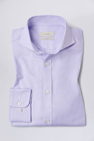 Buy Moss Tailored Fit Lilac Single Cuff 