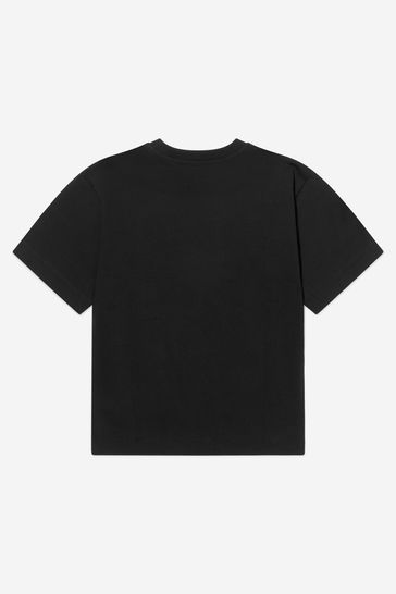 유니섹스 코튼 로고 티셔츠 인 블랙