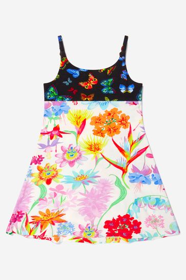 Girls Cotton Jersey Butterfly Le Jardin Print Dress