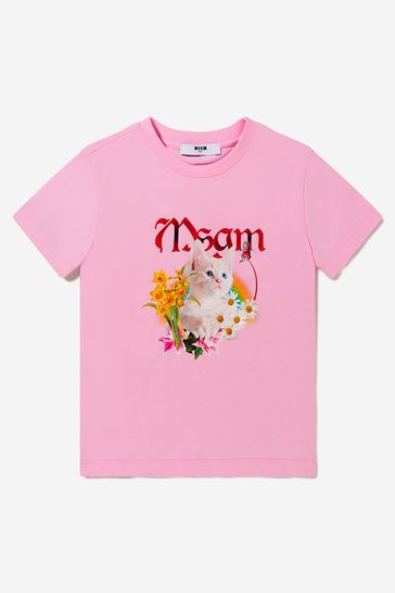 Girls Cotton Jeresy T-Shirt in Pink
