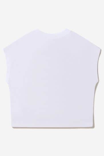 Girls Cotton Jersey Logo T-Shirt in White